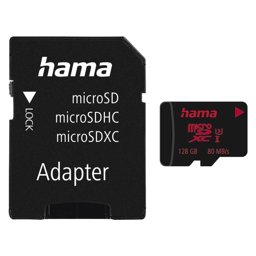 Hama microSDXC +Adapter/Mobile (128 GB, microSDXC, U3, UHS-I) (00181000)