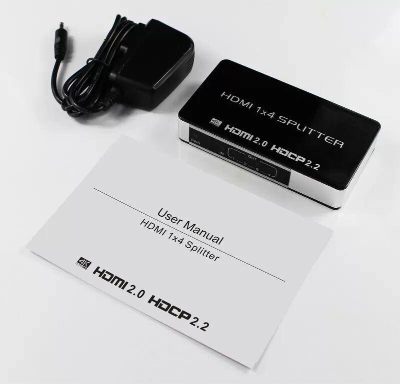 INF 1x4 HDMI-Splitter Verteiler UHD 4K/60Hz 3D HDMI2.0 HDCP2.2 18Gbit/s