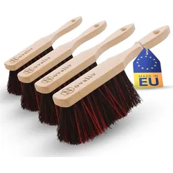 4er Set Handfeger Klein Arenga & ELASTONBORSTEN Handbesen Auto Kehrwisch Industriehandfeger Auto Schneebesen Holz Hand Brush Handfeger Grob Handfeger Camping Besen Vorzeltteppich Wohnwagen