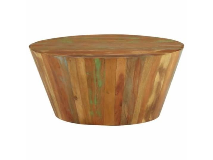 Couchtisch Ø65x31cm Massivholz Wiederbeschafft Runde Tischplatte, handgefertigt, Teakholz, Vintage-Stil, nordisches Design, Aufbewahrung von Zubehör
