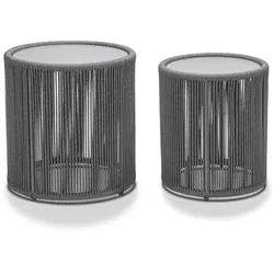 Musterring Beistelltisch Formentera Ø 36 cm Aluminium Grau Anthrazit