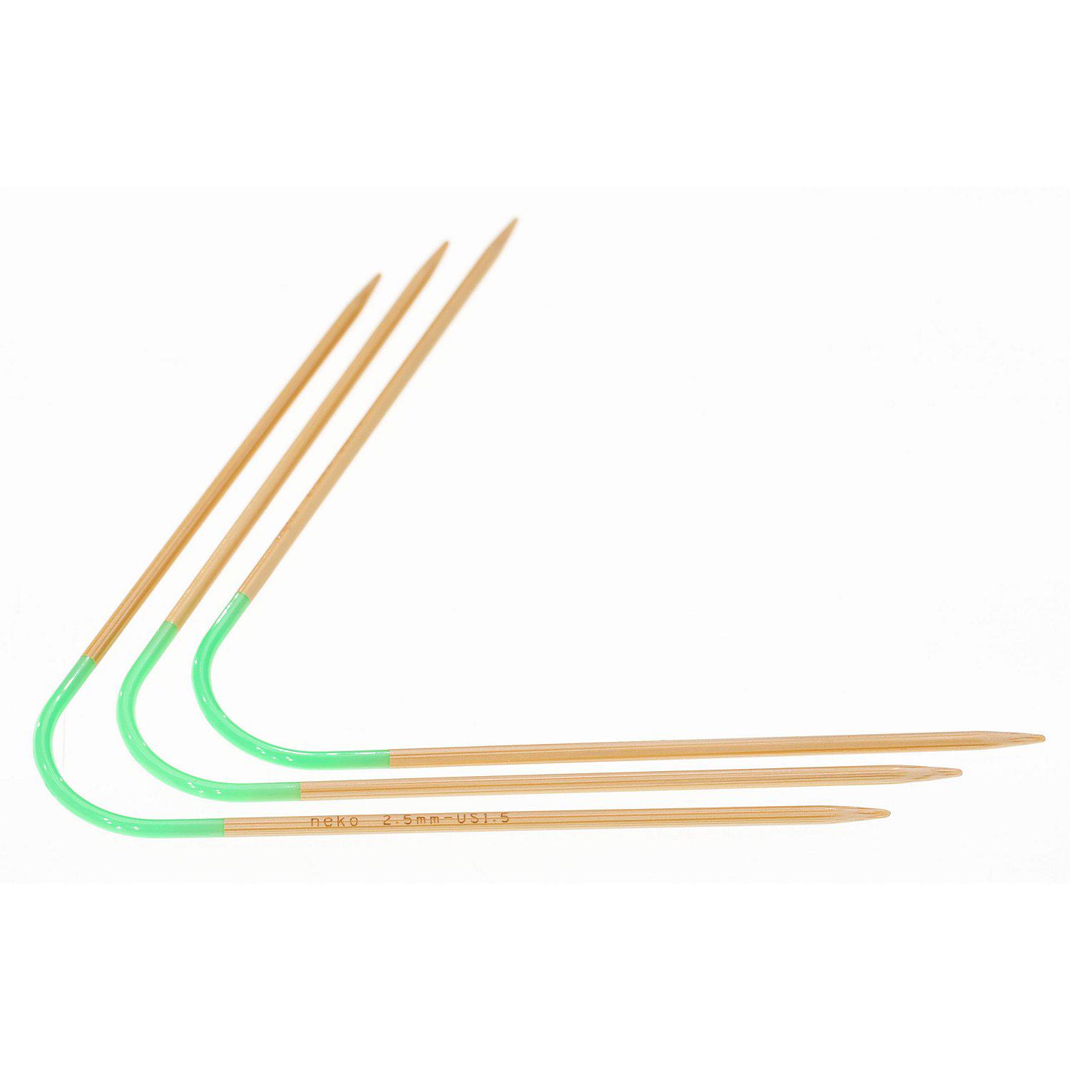 Neko Strumpfstricknadeln "Bamboo Flex", gebogen, aus Bambus