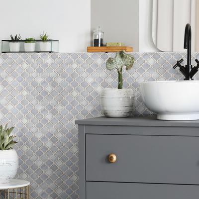"Merola Tile Hudson Tangier Grey Eye 12-3/8"" x 12-3/8"" Porcelain Floor and Wall Tile"