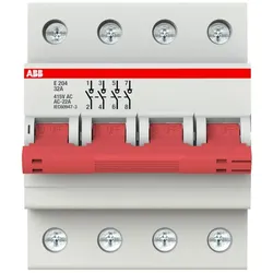 ABB E204/32G Trennschalter 4P, 32 A, Schaltgriff grau, Änderung Ursprung + Gebrauchskategorie 2CDE284001R1032