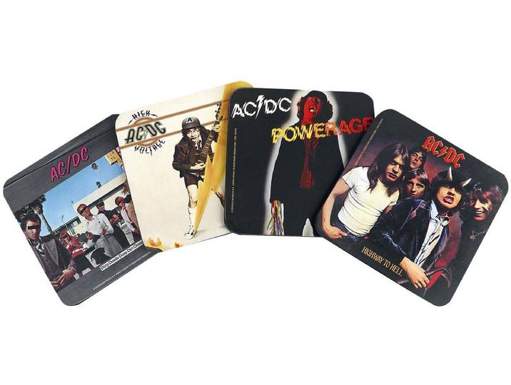 KKL AC/DC - Pack (4) Onderzetter Set - Multicolours