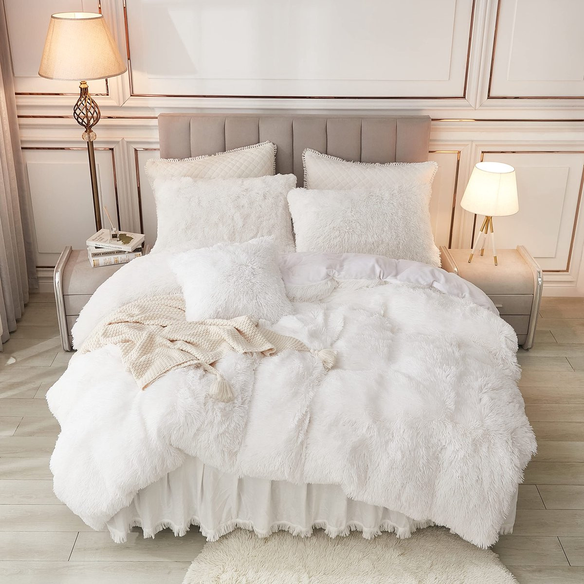 Luxe Fluffy Dekbedovertrek Set met Kussenslopen voor Volwassenen