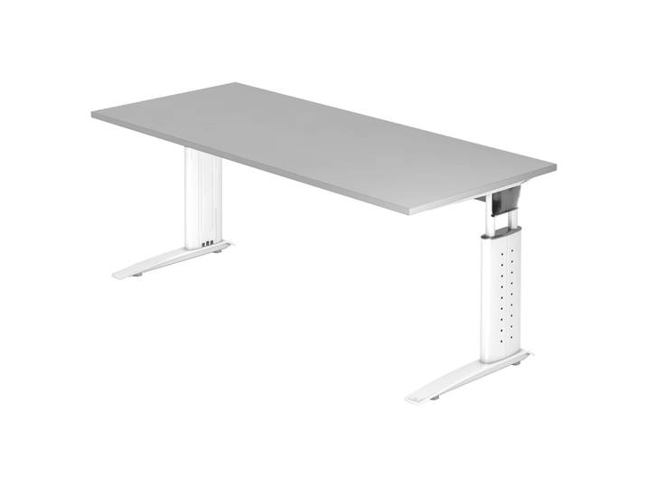 UNDA 19 W Schreibtisch 180 x 80 höhenverstellbar Grau/Weiß