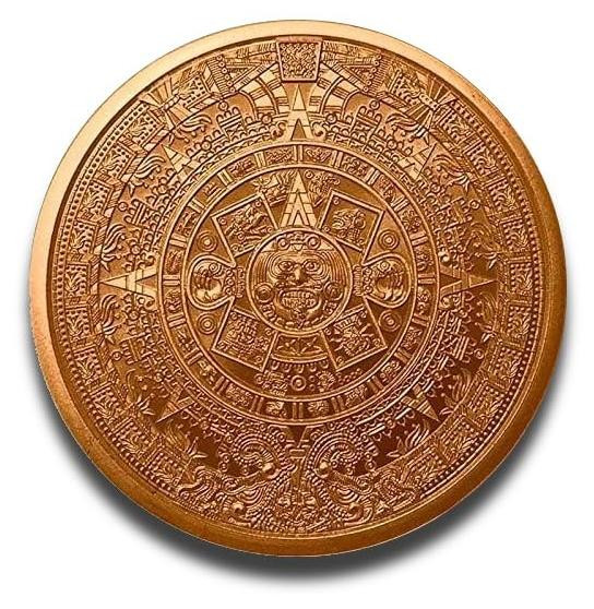 Azteekse Kalender Munt - 1 Ounce Koper
