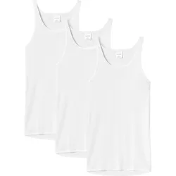 SCHIESSER Herren Unterhemd 3er Pack - Sport-Jacke, ohne Arm, Original Feinripp, einfarbig Weiß / M