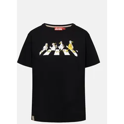 Derbe T-Shirt Abbeymöwen Damen Schwarz GOTS Organic