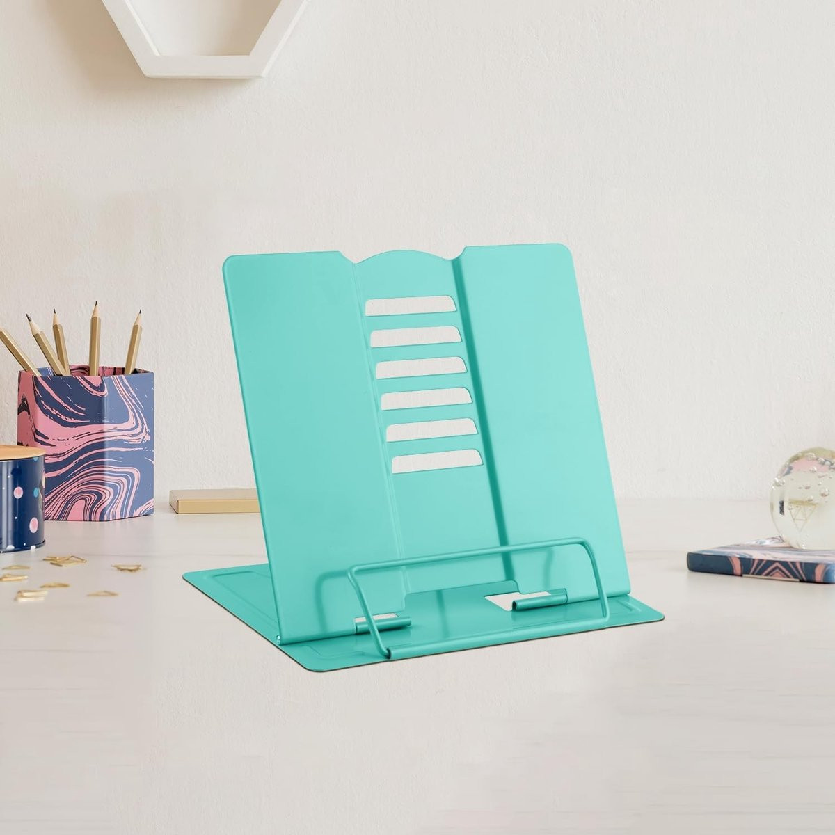 Verstelbare Boeksteunen en Leesstandaard voor Koken, Studeren en Kinderen - Multifunctioneel, Vouwbaar en Antislip Design