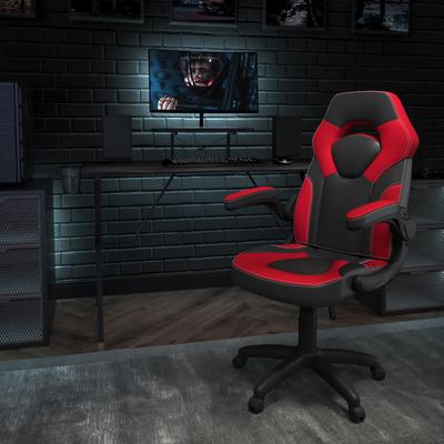 Flash Furniture Gaming Desk & Chair Set with Cup Holder, Headphone Hook, and Monitor Stand