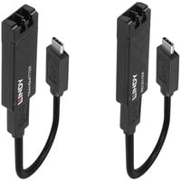 Fibre Optic USB 3.2 Typ C Extender, Verlängerungskabel schwarz, max. Reichweite 100 Meter
