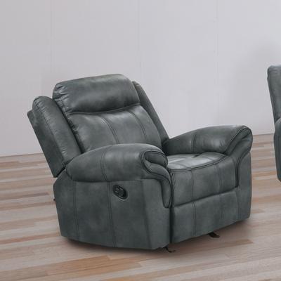 Esofastore Transitional Gray Faux Leather Upholstered Recliner Sofa Set