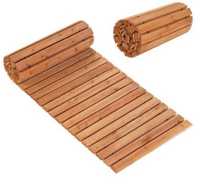 Costway 8 FT Wooden Garden Pathway with Non-Slip Surface for Patio-Natural