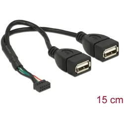 DELOCK USB Kabel Pinheader 10Pin -> 2x A Bu/Bu 0.20m