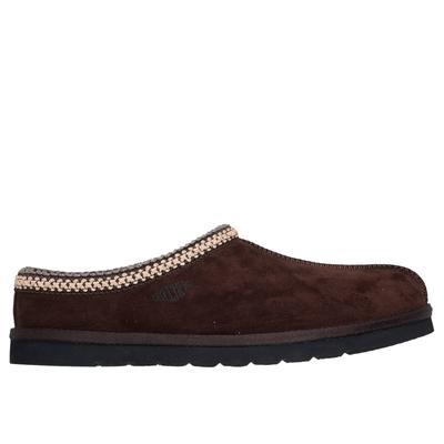 Hausschuh SKECHERS "RENTEN-ULRICH", Herren, Gr. 40, Warmfutter, braun (dunkelbraun), Velourslederimitat, Schuhe Hausschuh, Hüttenschuh, Wohlfühlschuh, Slipper zum Schlupfen