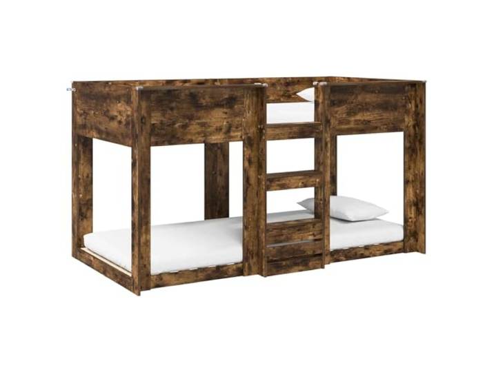 PUGYNBK Etagenbett für Kinder, Holz, rauchige Eiche, 75 x 190 cm Zwei Betten, Sicherheitslamellen, platzsparend, einfache Reinigung, kleine Räume