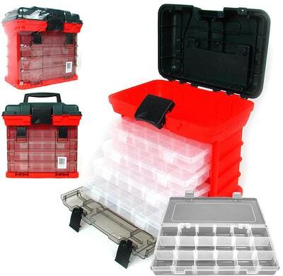 Trademark Tools Stalwart 73-compartment Durable Plastic Storage Tool Box
