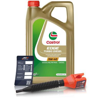 Castrol 5 L EDGE Turbo 5W-40 + Ölwechsel-Anhänger + Einfülltrichter [Hersteller-Nr. 15F81B]