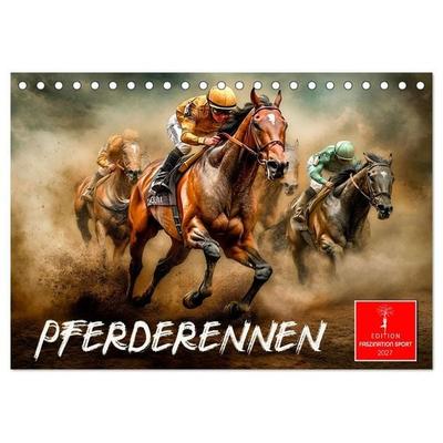 Pferderennen (Tischkalender 2027 DIN A5 quer), CALVENDO Monatskalender