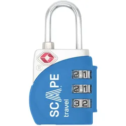 Scape Travel, Vorhängeschloss, TSA combination padlock blue