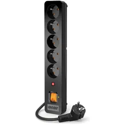 Acar, Steckdosenleiste, X5 Black 5 AC outlet(s) (5x, CEE 7/5, 1.50 m)
