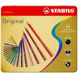 Premium-Buntstift - STABILO Original - 24er Metalletui - mit 24 verschiedenen Farben