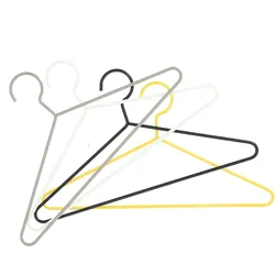 Kleiderbügel Henri 4er Set aus pulverbeschichtetem Metall, modern, Weiß, langlebig für Deine Garderobe