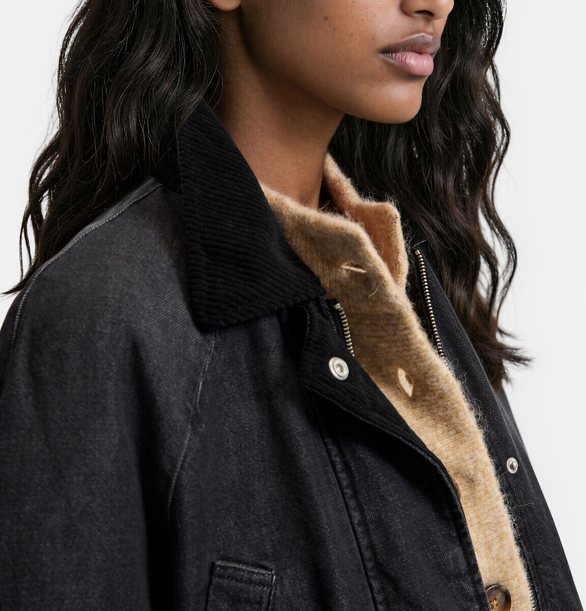 LA REDOUTE COLLECTIONS Manteau mi-long fermeture zippée, en denim