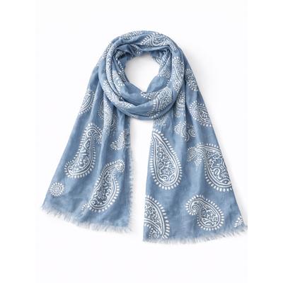 Modeschal "Paisley", Damen, blau, Viskose, COLLEZIONE ALESSANDRO, unifarben, Basic, Modetücher, Made in Italy, super-weiches Viskose