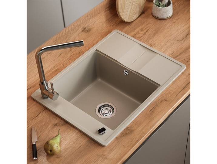 Bergstroem Granitspüle Osaka, Beige, 67 x 50 cm, Rechteckig, 67/50 cm, (1 St)