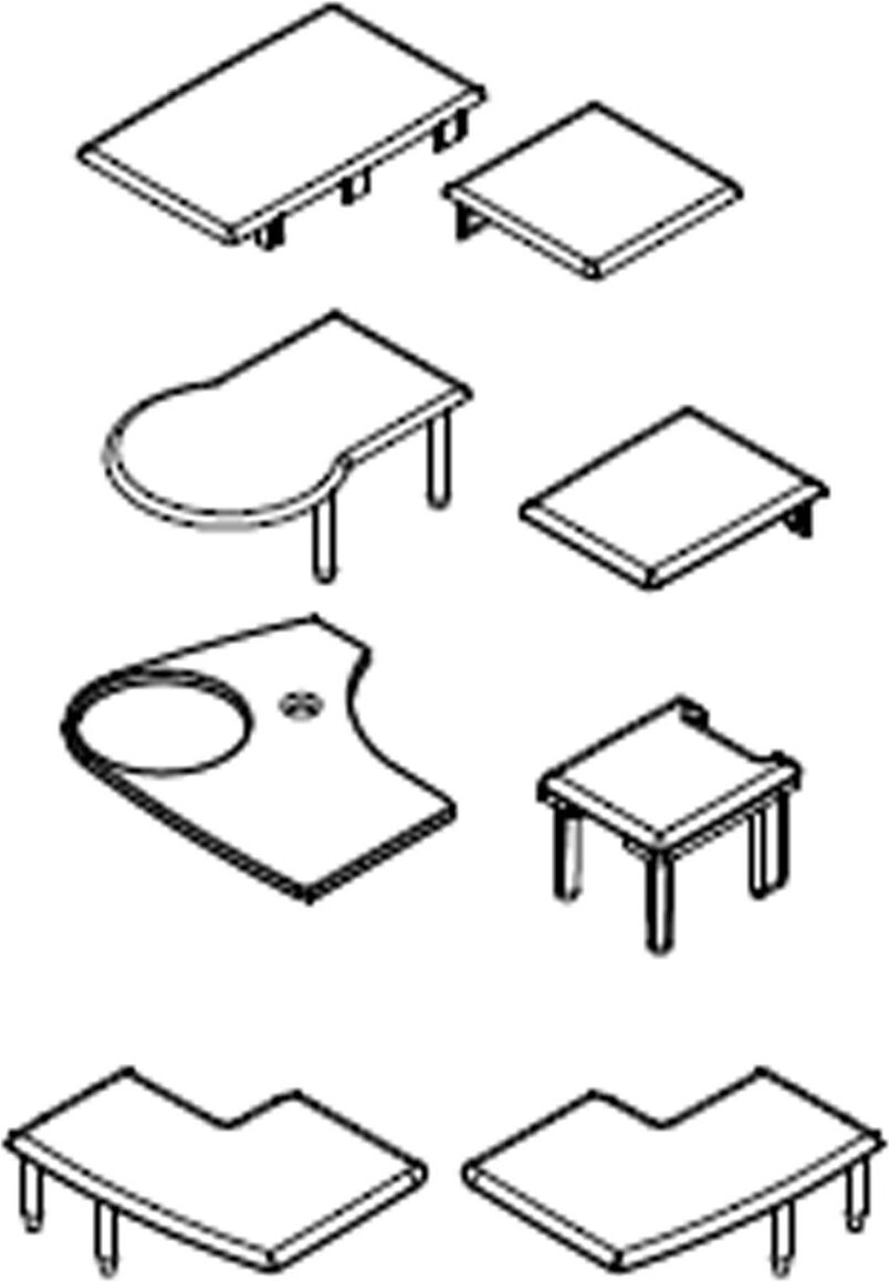 HSK replacement cover cap set for wall connection profiles E79205-2