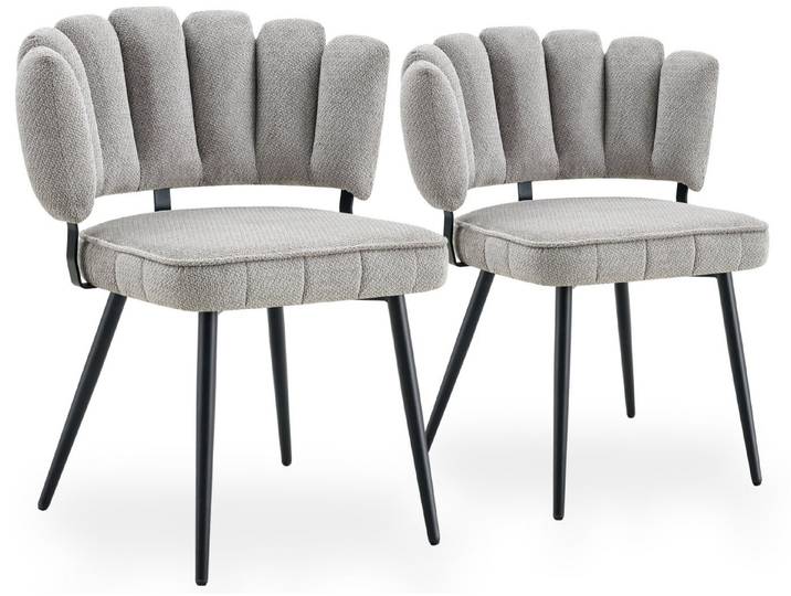 SeedWave Esszimmerstuhl 2er-Set Polsterstühle mit blütenförmiger Rückenlehne (2er Set), Küchenstühle mit Metallbeinen und Bodenschonern