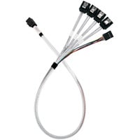 Adapterkabel SST-CPS05-RE, mini-SAS SFF 8643 > 4x SATA hellblau, 60cm