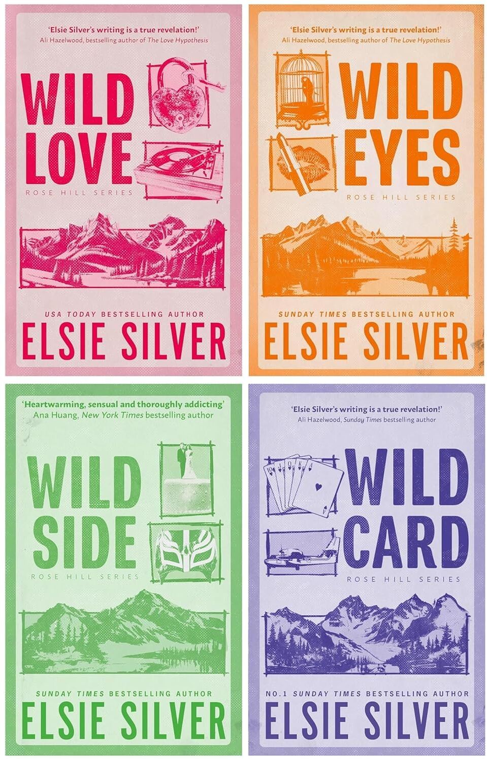 Piatkus Rose Hill Series by Elsie Silver - 4 Books Collection Set - Wild Love, Wild Eyes, Wild Side & Wild Card - Adult Contemporary Romance - Paperback