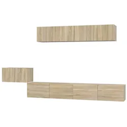 vidaXL 5-tlg. TV-Schrank-Set Sonoma-Eiche Holzwerkstoff