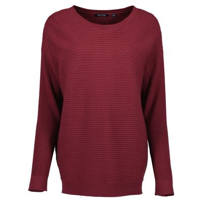 Strickpullover BLUE SEVEN "Oversized Pullover", Damen, Gr. 48, rot (3670, wein), 50% Viskose, 28% Polyester, 22% Polyamid, normal, Rundhals, Pullover Strickpullover