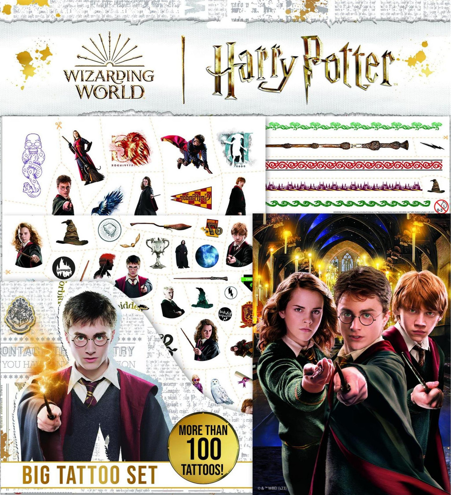 Hadex Tatoeageset met Harry Potter-thema inclusief tatoeages en kleurplaten