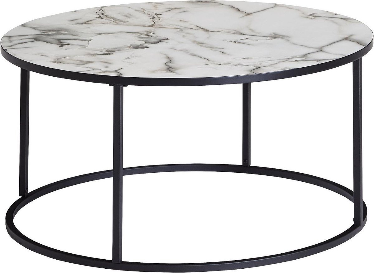 Sky Style Daphne Salontafel Rond Wit B: 80 cm, D: 80 cm, H: 40 cm
