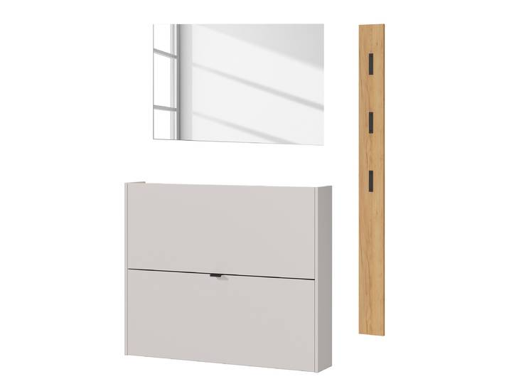 Ensemble de vestiaire Ameca 3pcs carré B 130 x 200 x 19cm Beige/Cachemire