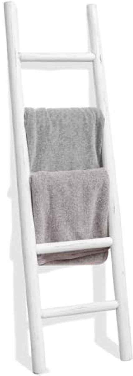 Houten Deken Ladder 145 cm voor Decoratie - Rustieke Muur Leuning en Handdoekenrek