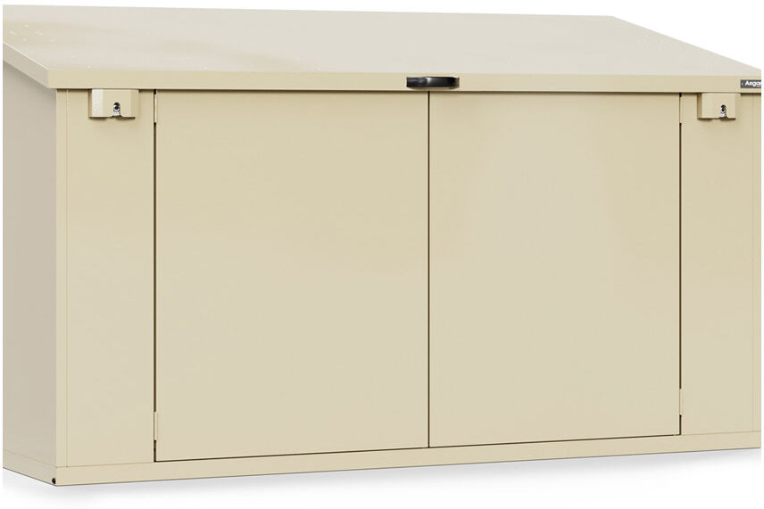 Asgard Access 8 ft. W x 3 ft. D Pent Metal Bike Shed Ivory 231.14cm W X 101.6cm D X 132.08cm H
