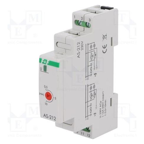 F&R Automatischer Treppenlichtschalter 230V 16A für Schiene 1 Modul IP40 - AS-212 (AS-212)