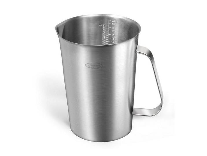 LuxusKollektion Messbecher Messbecher Edelstahl 2L mit 3 Skalen, Metall