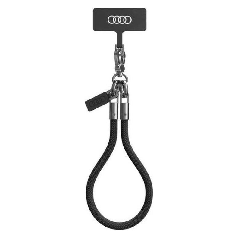 Audi uniwersalna smycz do telefonu 28cm 8mm czarny/black AU-HSL8-R8/D1-BK (AU-HSL8-R8/D1-BK)