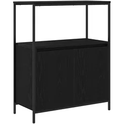 vidaXL Badschrank mit Regalen Schwarz Eichen-Optik 76,5x35x95 cm