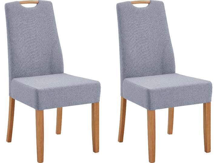 Esszimmerstuhl NIEHOFF SITZMÖBEL Molino , blau, Webstoff, Arte blue, Stühle, Esszimmerstuhl, Griff im Rücken, 2er-Set, Füße und Griff massive Eiche