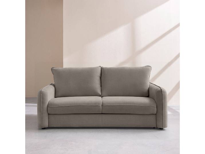 HABITAT - Canapé convertible 2 places - Couchage 140 cm - Matelas 16 cm - Tissu Norcia - Taupe - Oslo