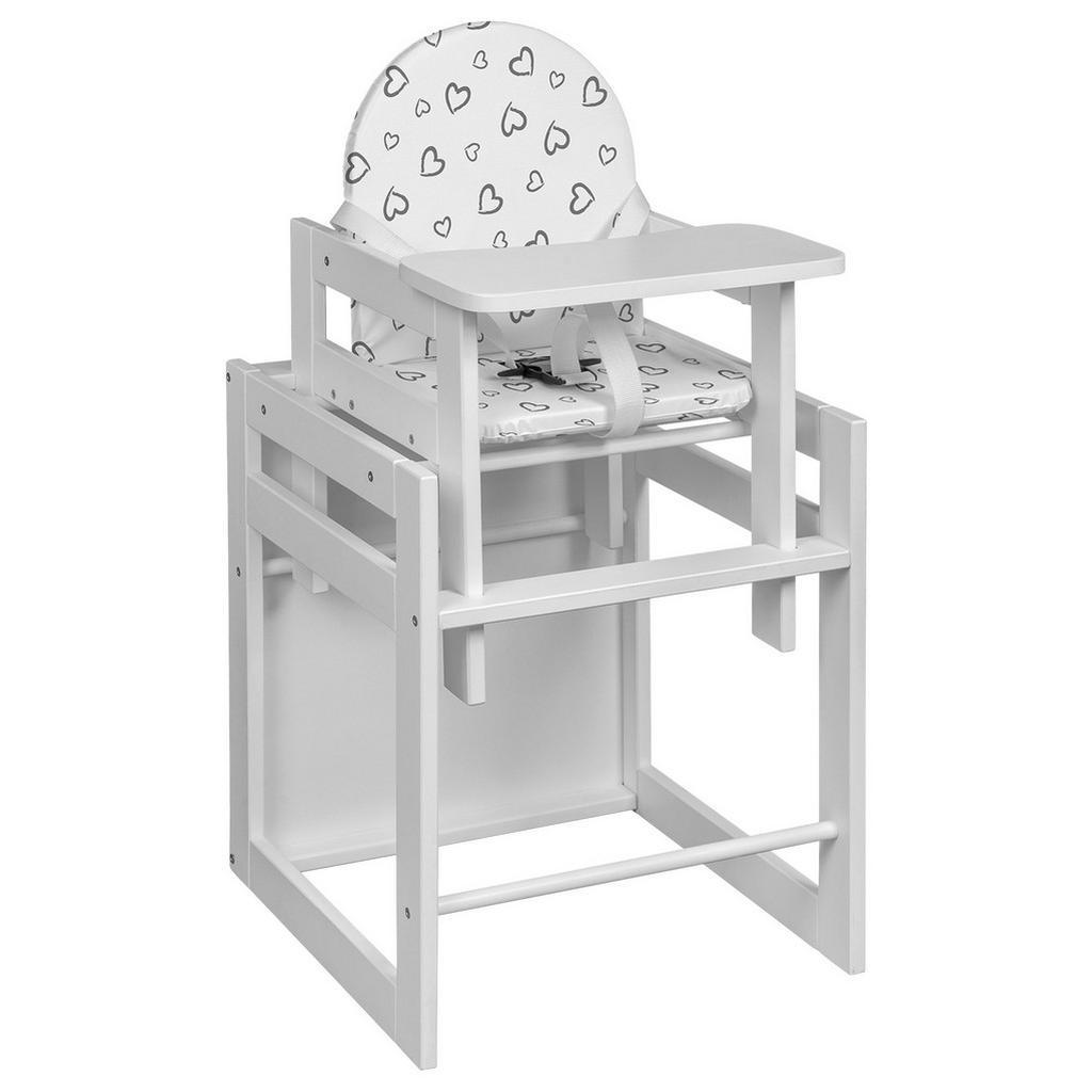 My Baby Lou Kombihochstuhl , Weiss , Holz , Buche , Hartholz , EN 14988 , Essbrett abnehmbar, Schrittgurt, 3-Punkt-Gurt, Tablett , Baby- und Kindermöbel, Babyzimmer, Hochstuhl